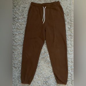 Fleece Drawstring Sweatpants | Brown